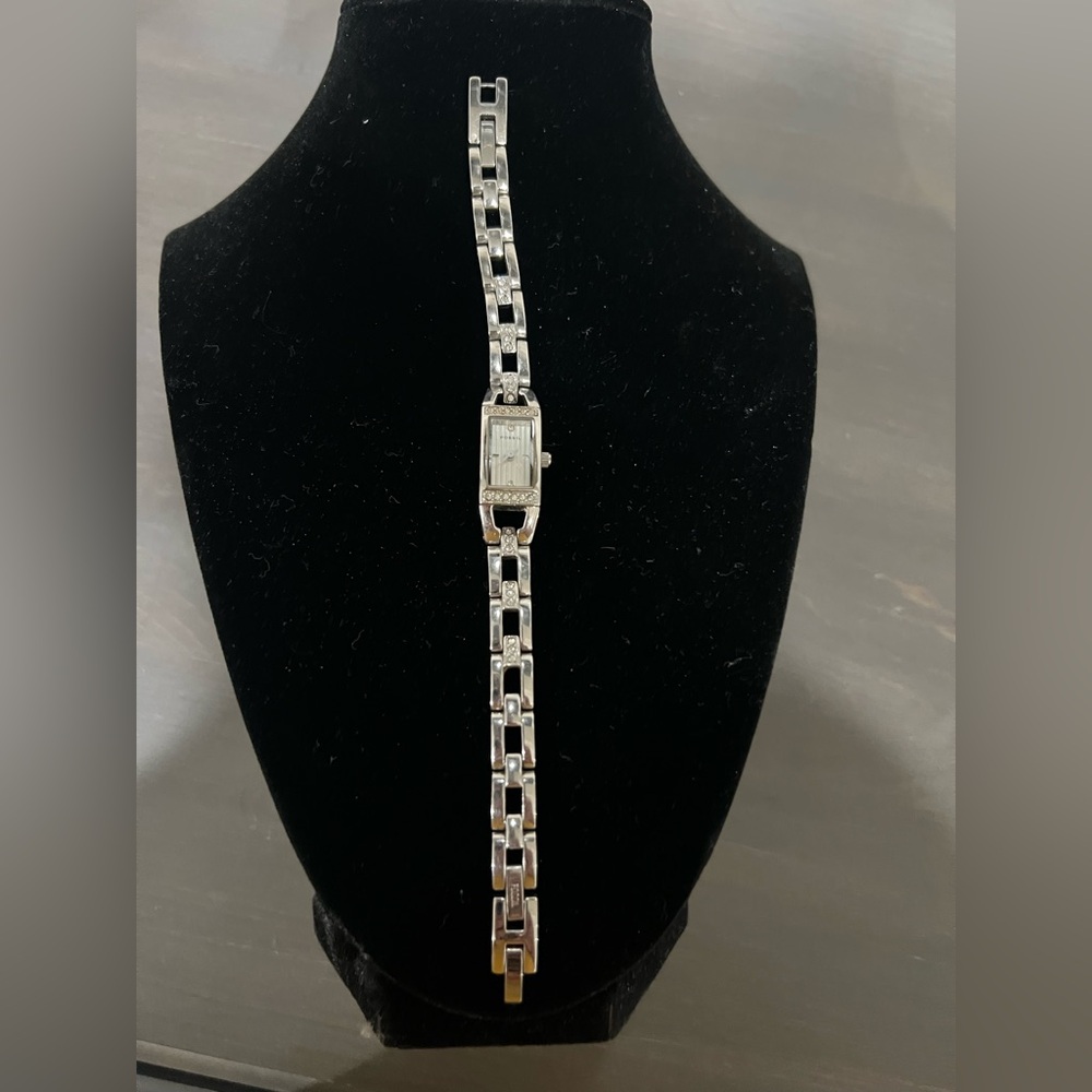 Fossil Women's Silver Tone with Rectangular Face Bracelet Watch